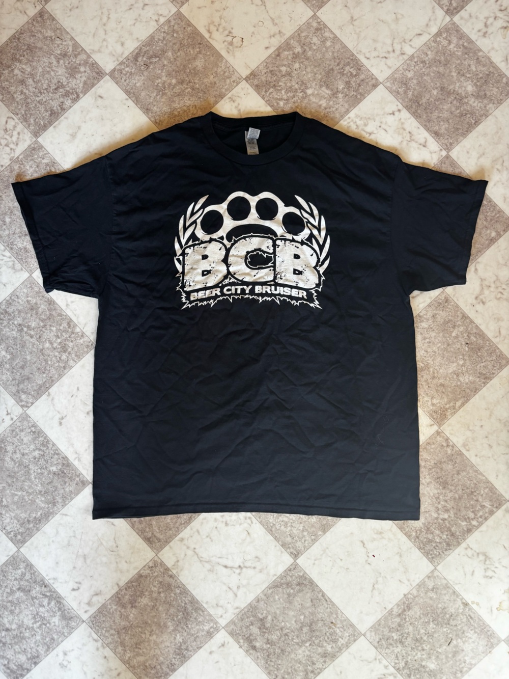 BCB Beer City Bruiser Indie Wrestling Gildan Men’s XL Black Graphic T-Shirt